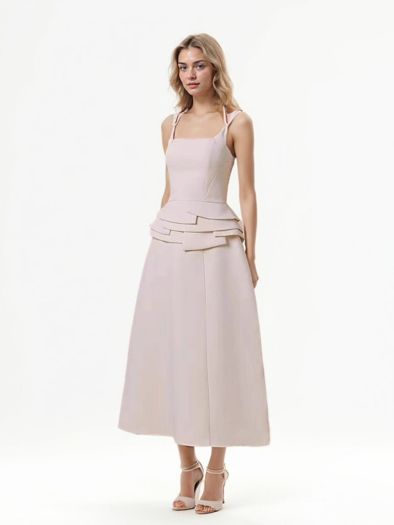 Solid Elegant Sleeveless Long Dress