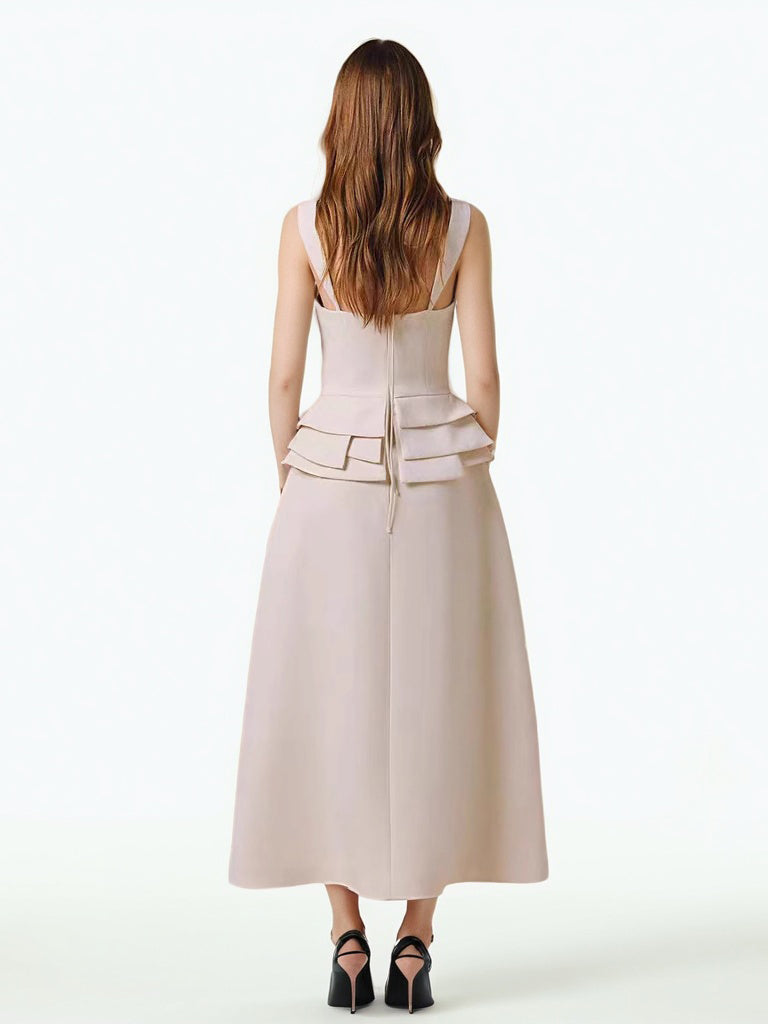 Solid Elegant Sleeveless Long Dress