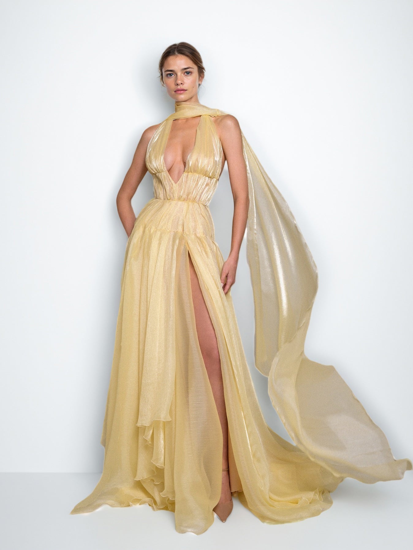 Sexy Deep V-neck Long Dress