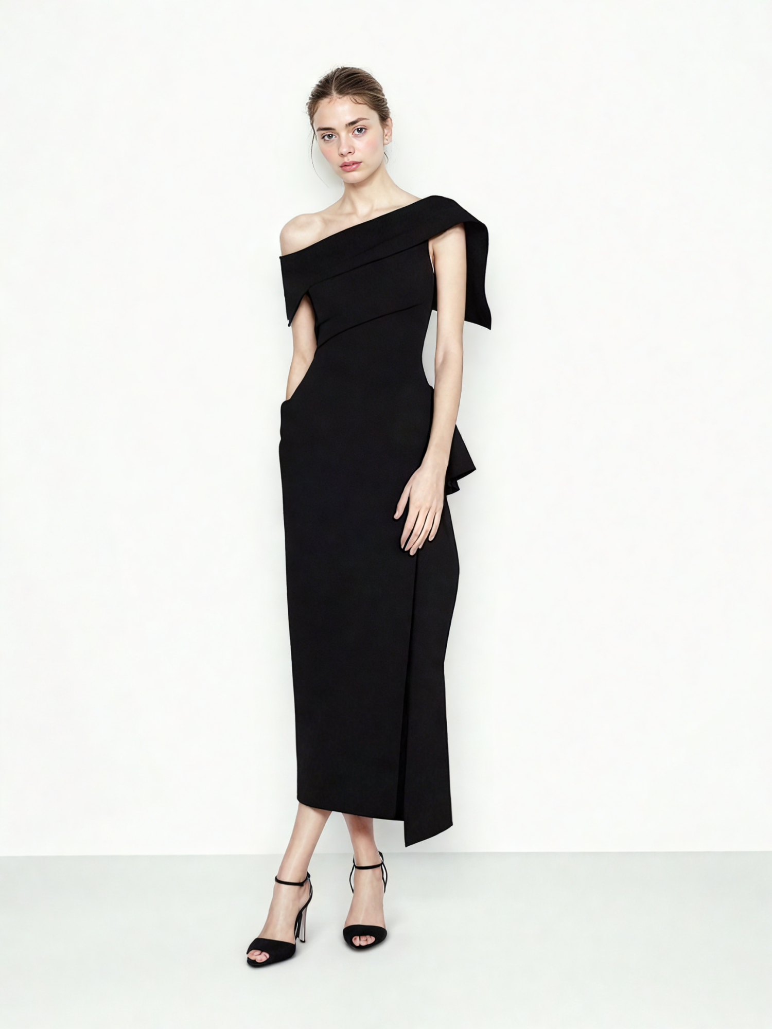 Solid Elegant Off Shoulder Long Dress