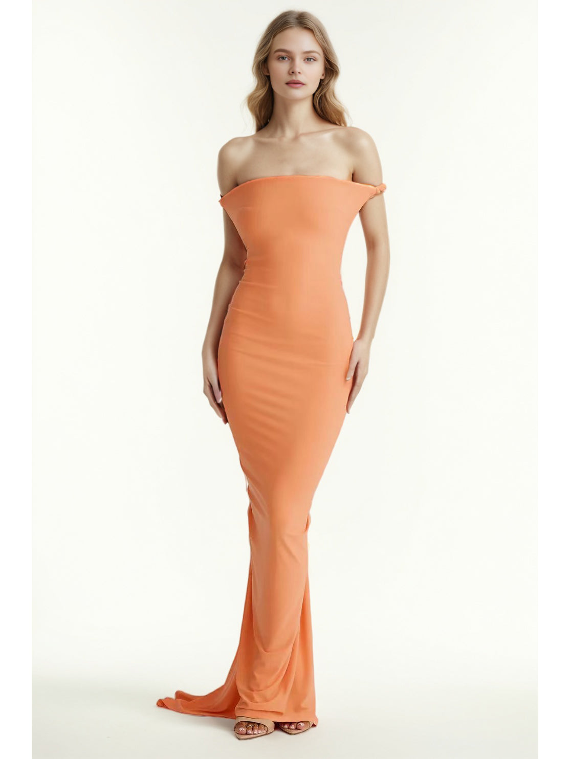 Solid Off Shoulder Long Dress