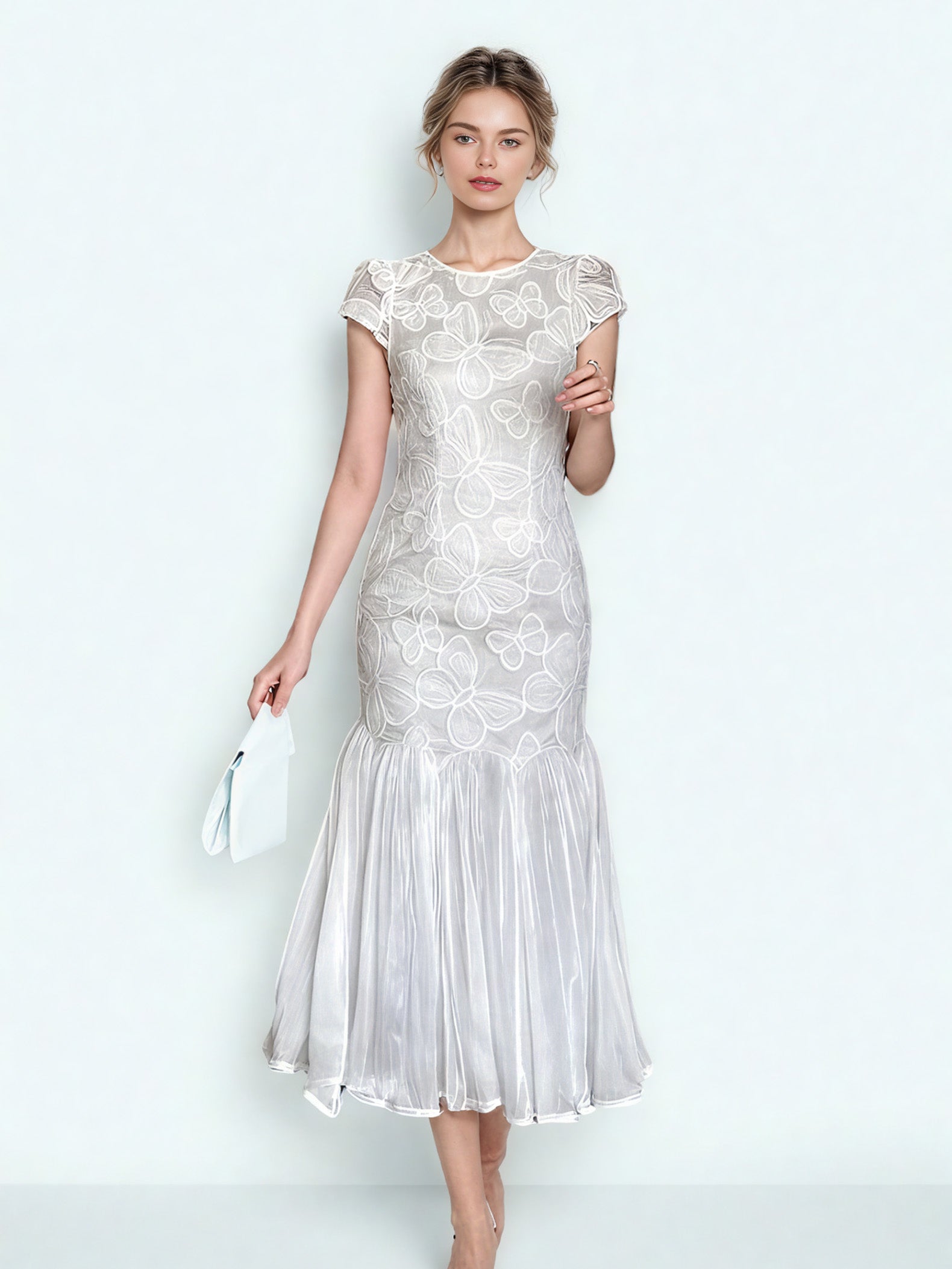 Solid Elegant Pleated Long Dress