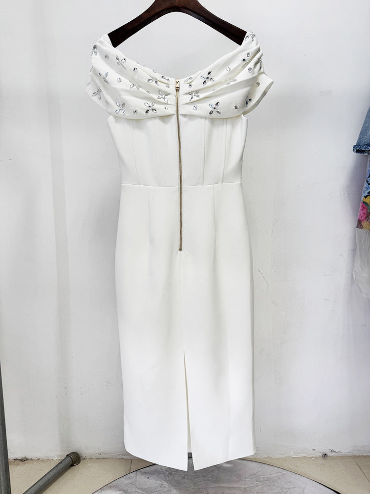 One Line Patchwork Diamonds Midi Dress