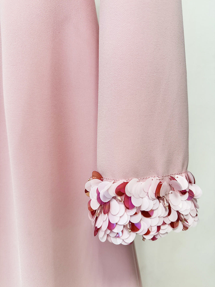 Patchwork Sequins Solid Long Dress