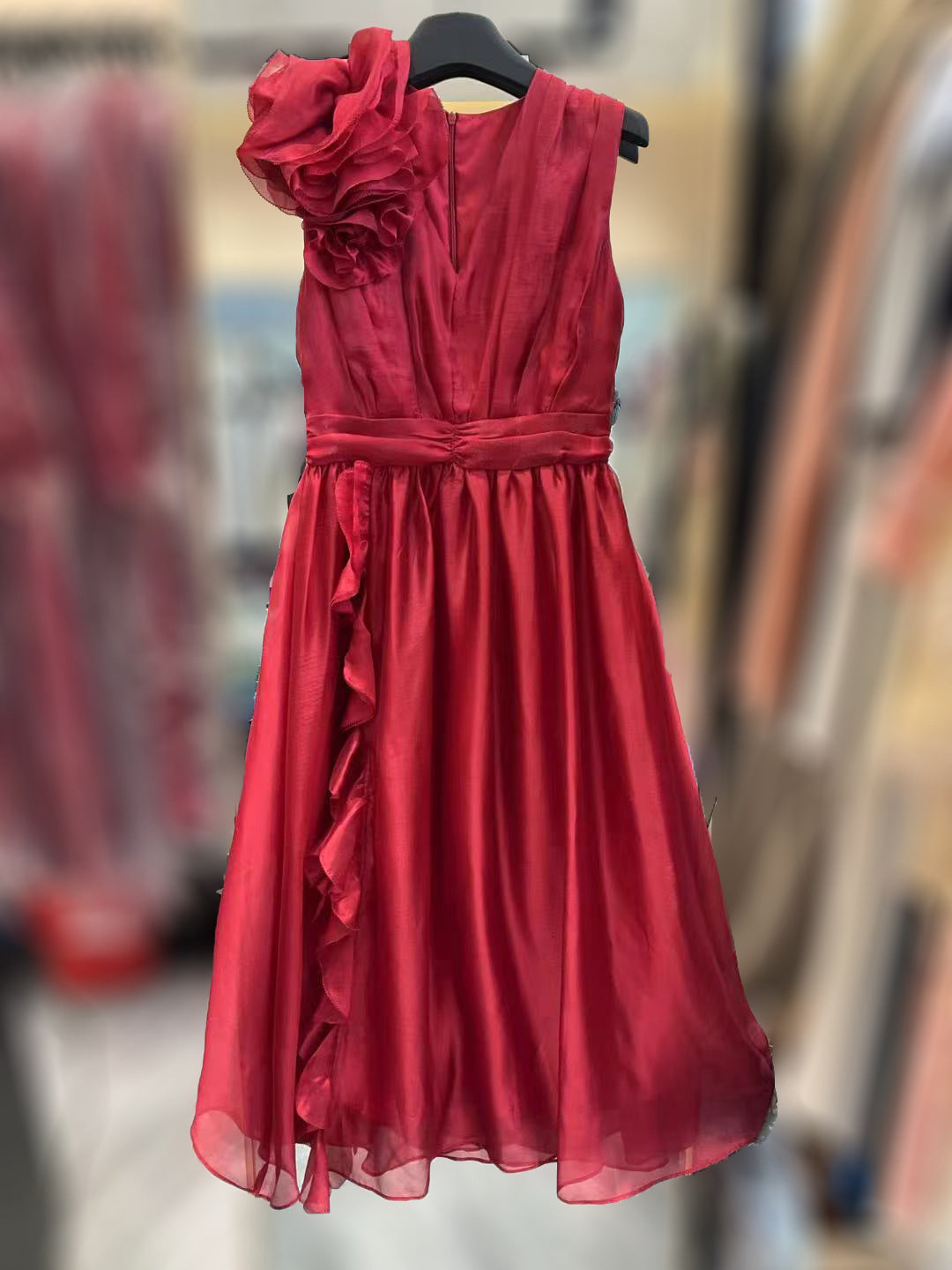 Side Split Solid Long Dress
