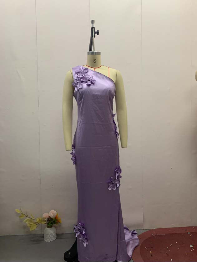Elegant Solid Patchwork Long Dress