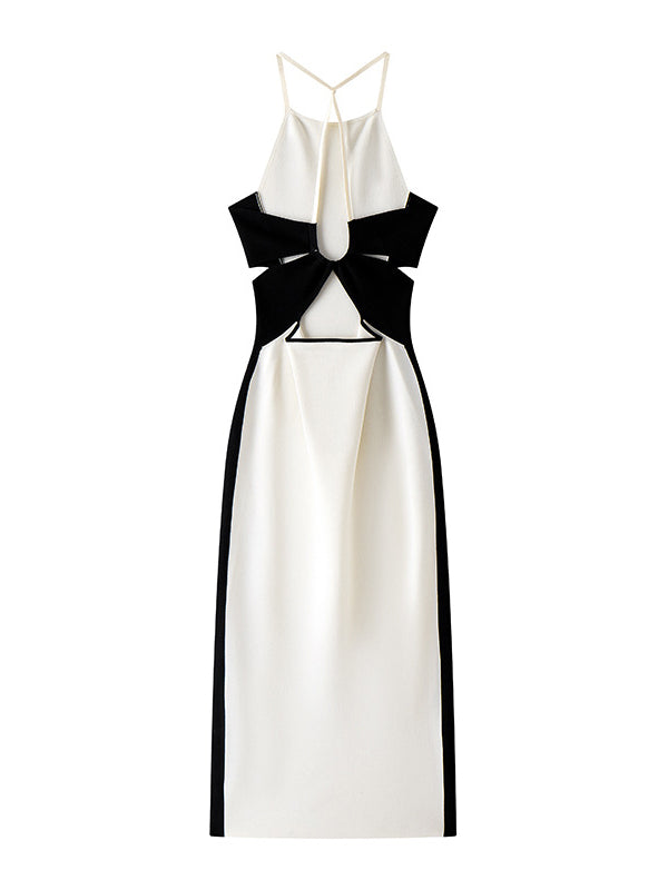 Hit Color Side Split Long Dress