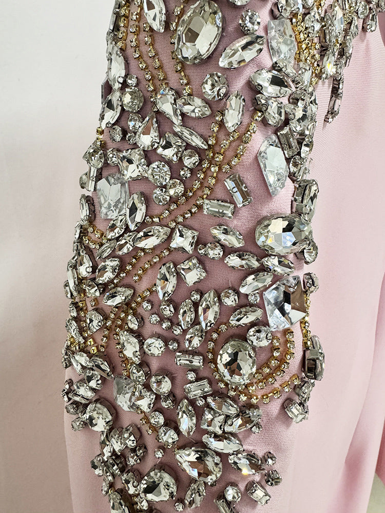 Elegant Patchwork Diamonds Long Dress