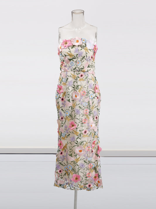 Casual Patchwork Flower Long Dress