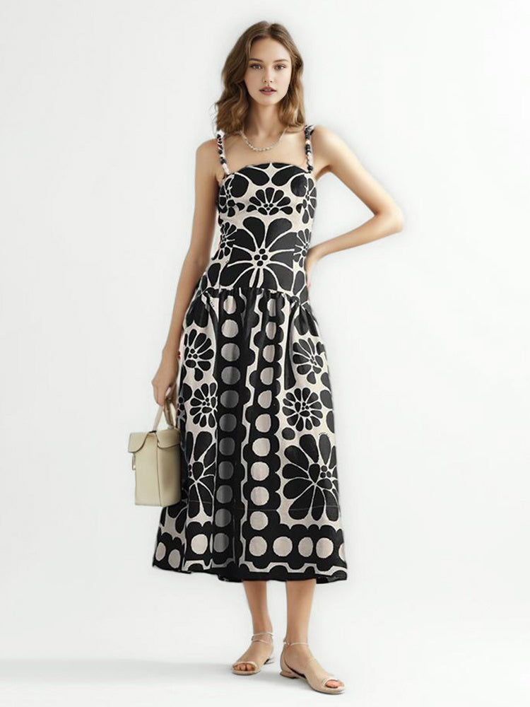 Elegant Patchwork Lace Up Colorblock Dresses