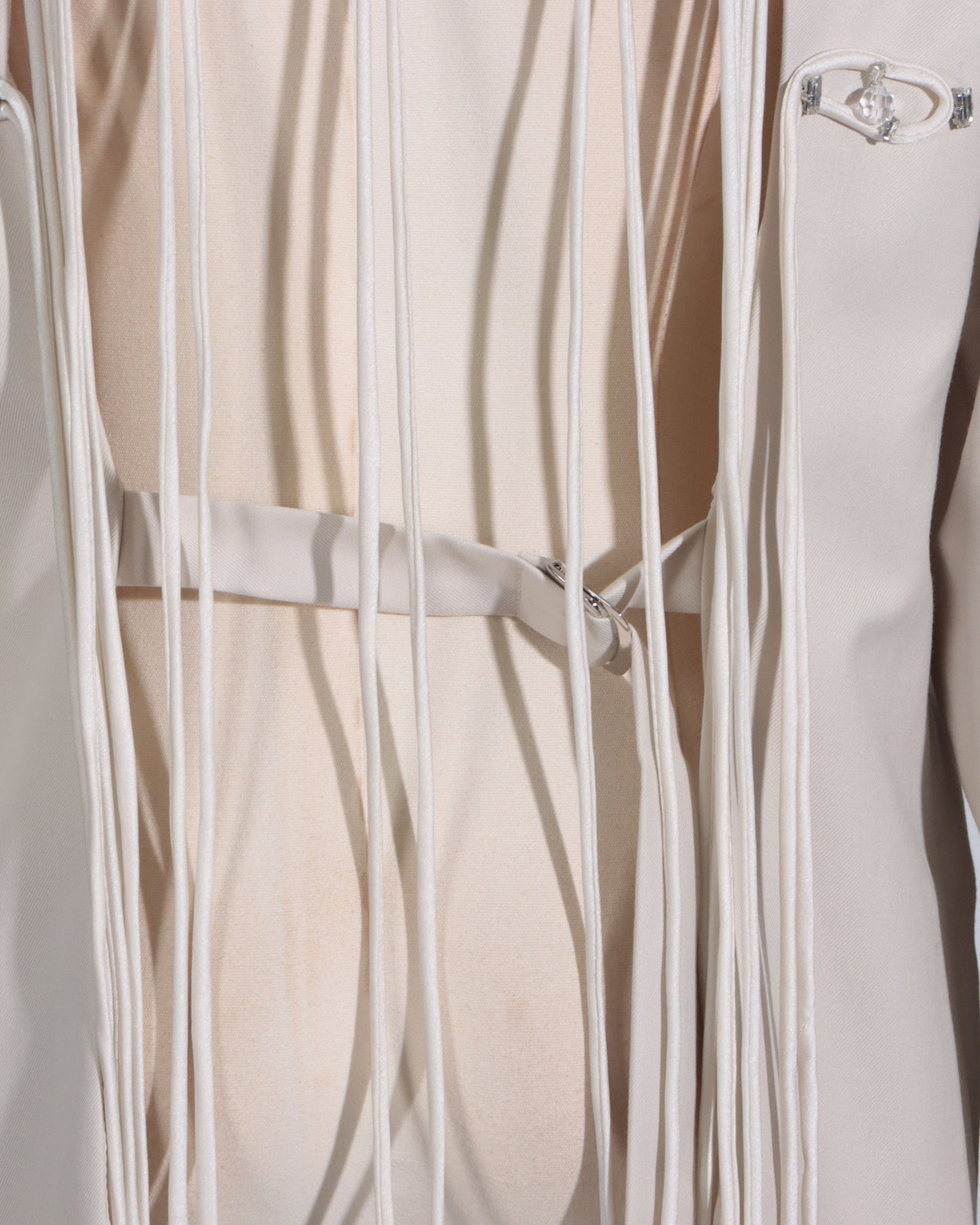 Apricot Double-Breasted Blazer Back Tassels