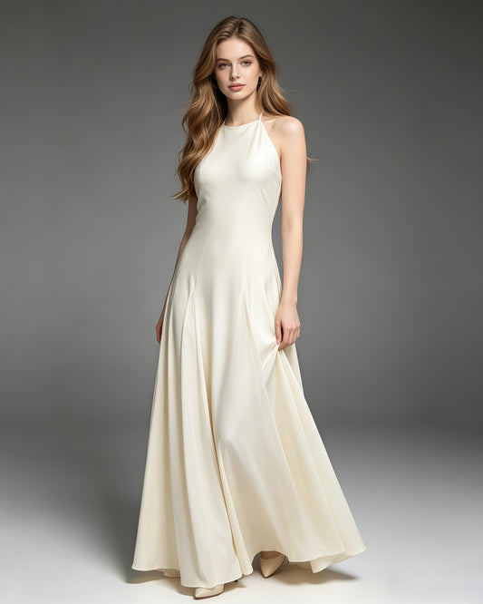 Apricot Halter Neck Tunic Maxi Dress