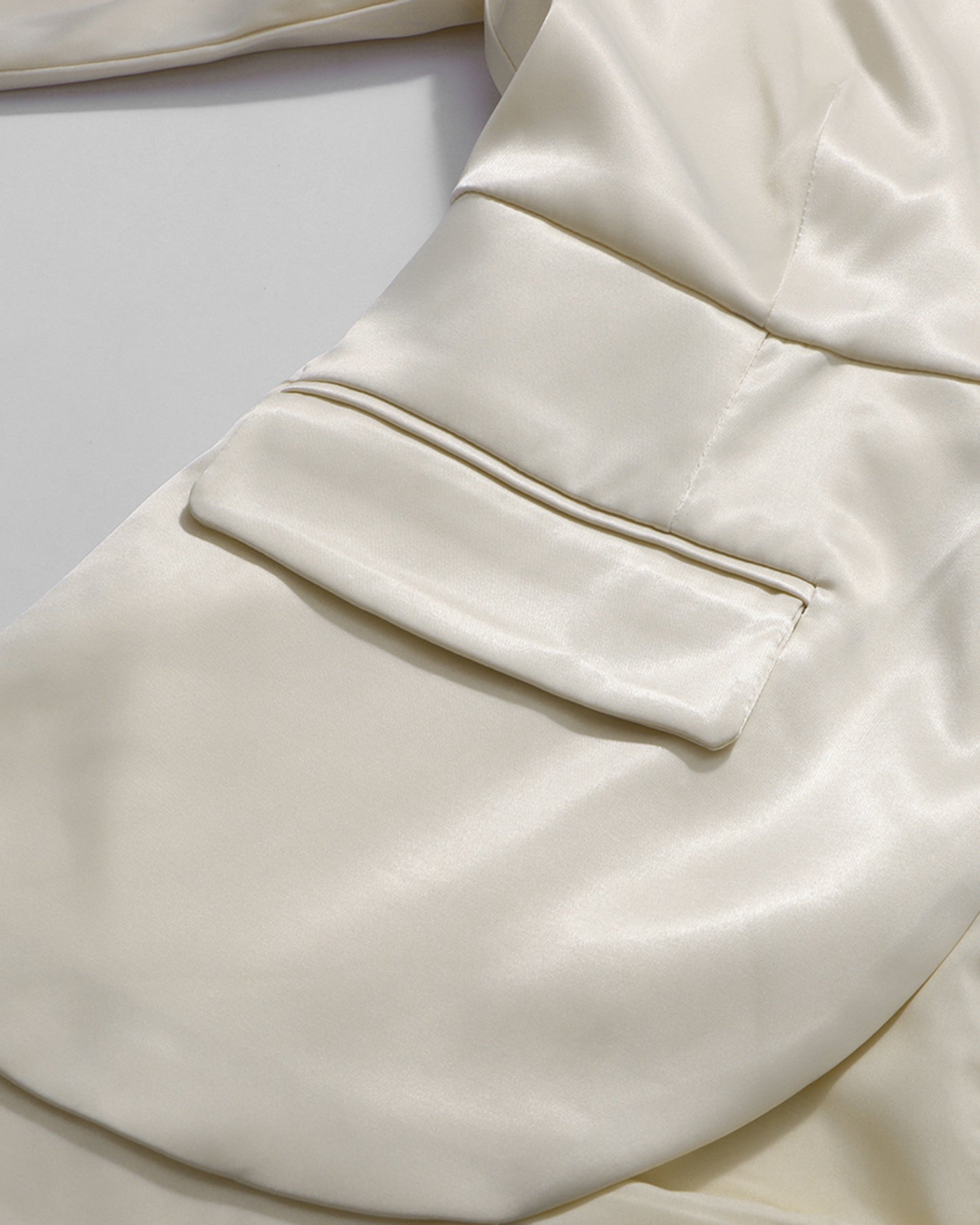 Apricot Satin High Neck Top & Skirt Set