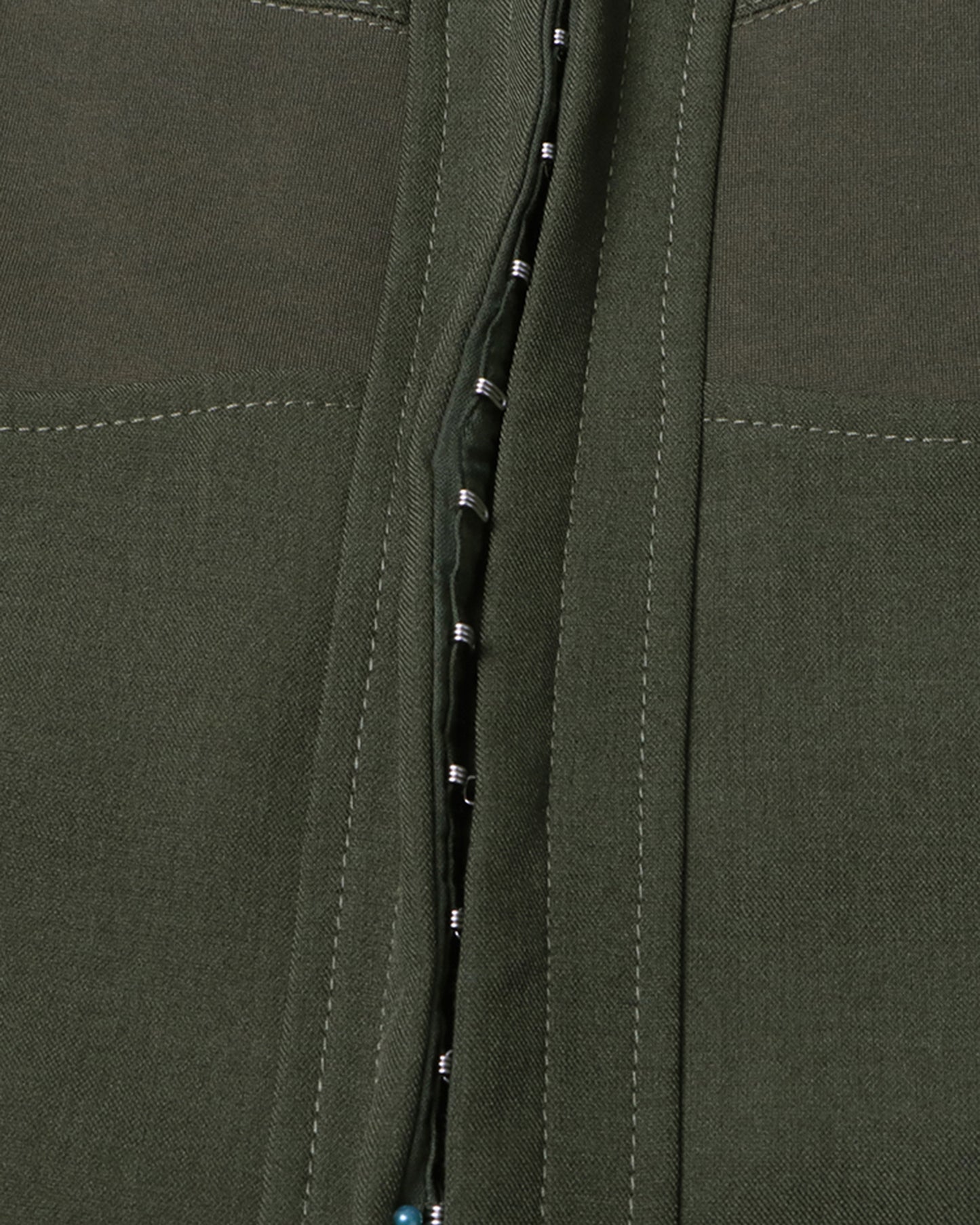 Army Green Long-Sleeve Corset Top Square Neck