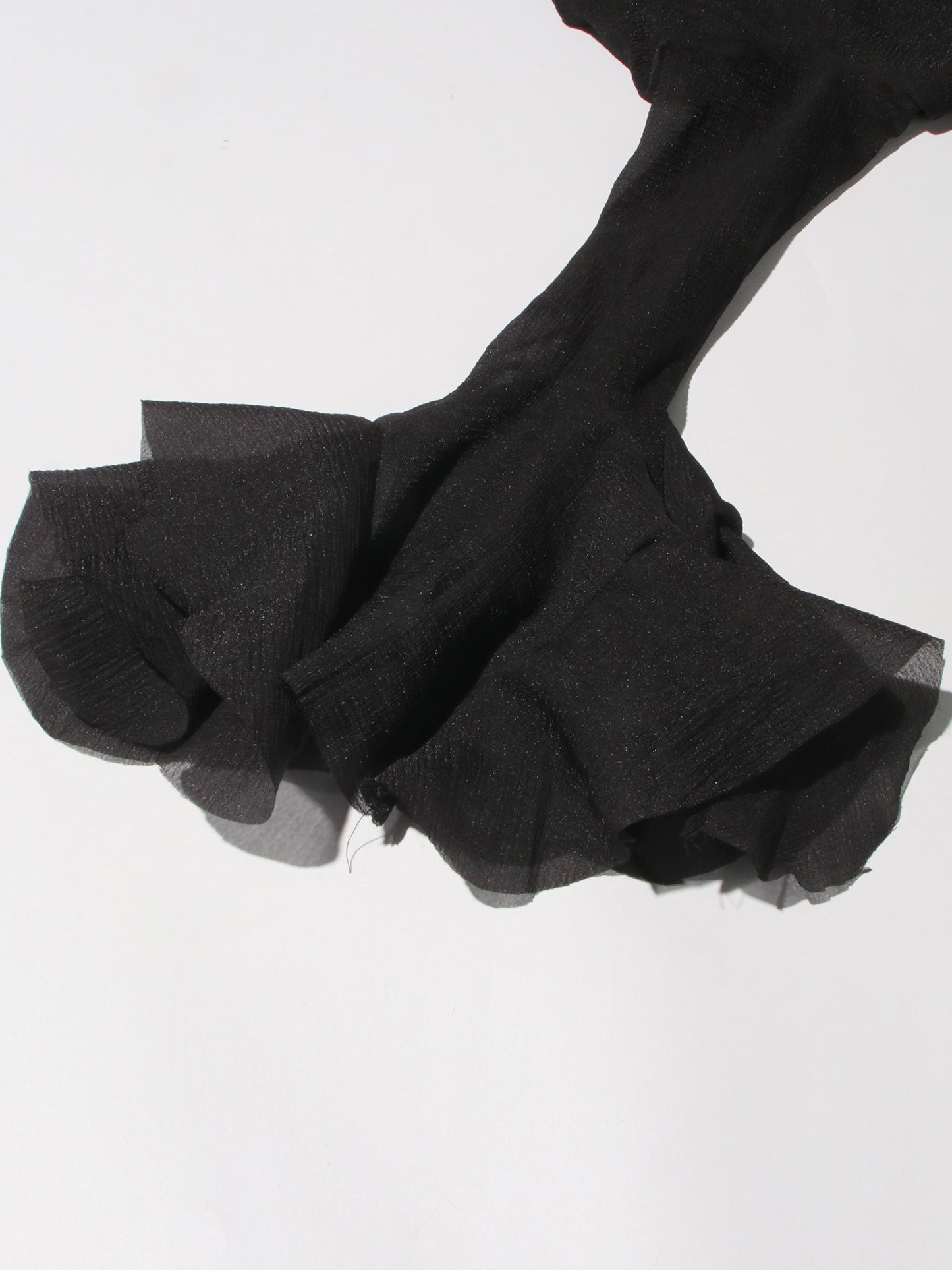 Black Bell Sleeve Ruffled Long Dress with Button Front