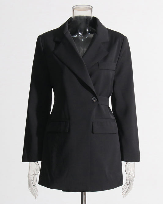 Black Belted Blazer Dress