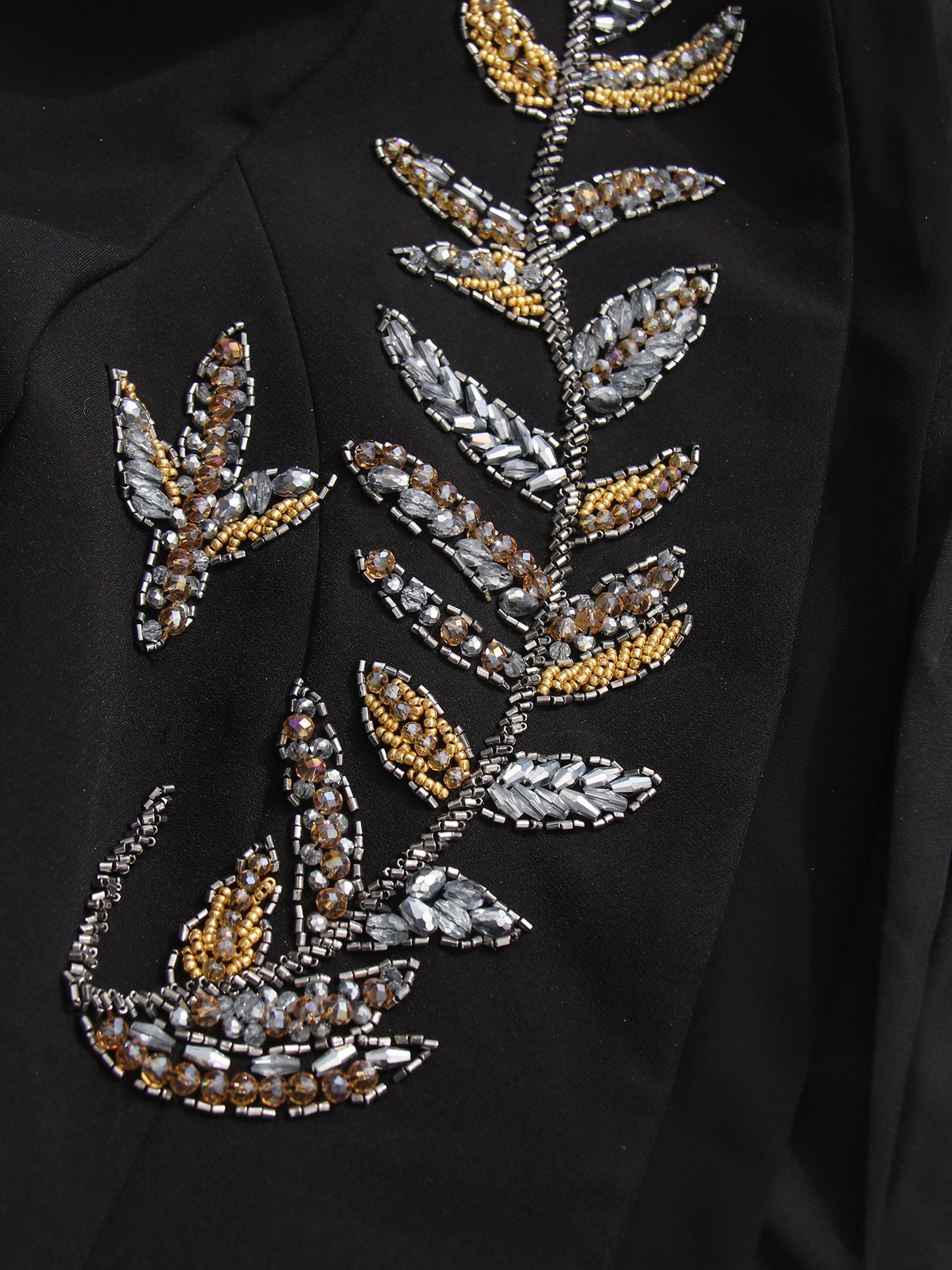 Black Blazer with Gold & Silver Beaded Embellishments