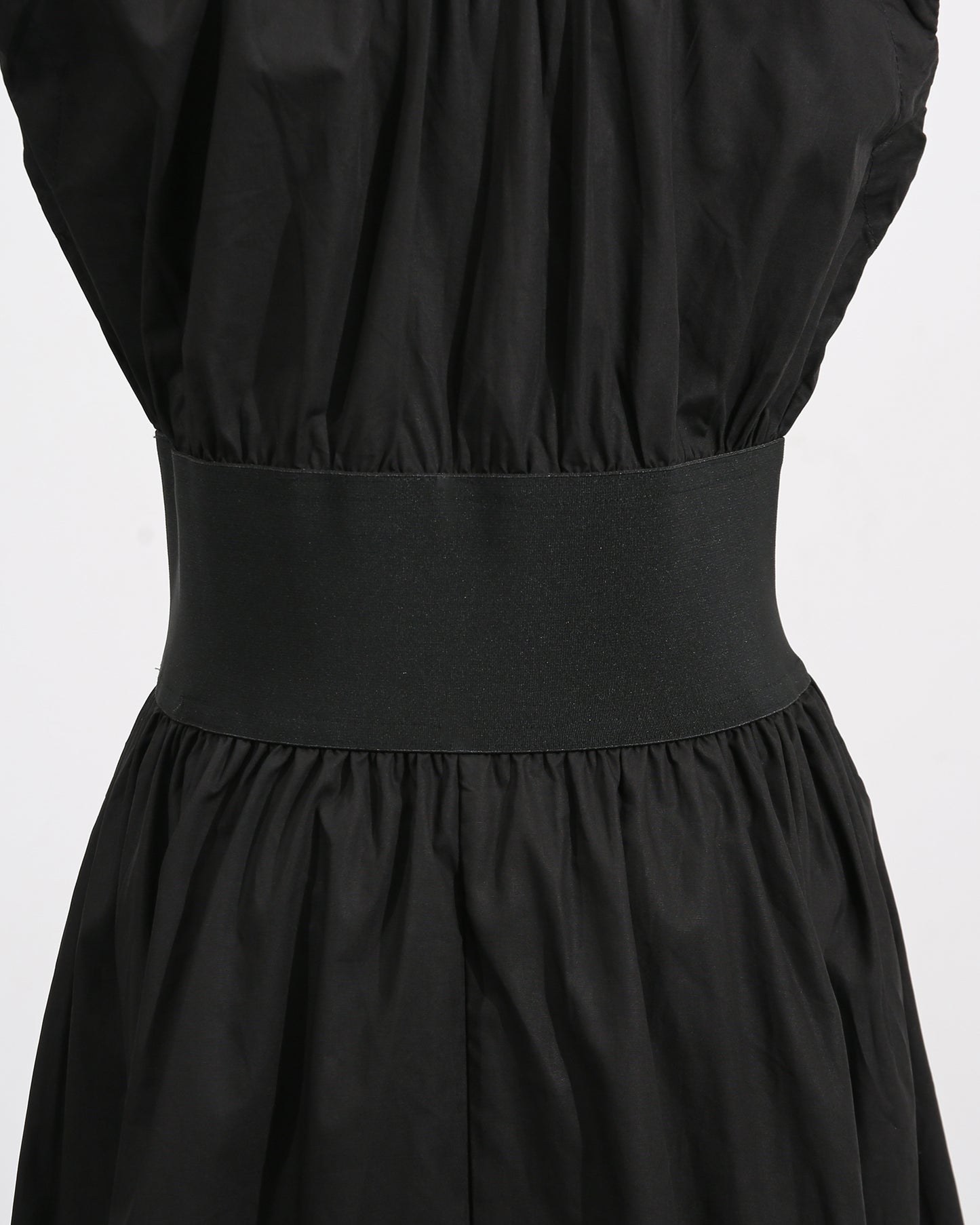 Black Lace-Up Waist Sleeveless Maxi Dress