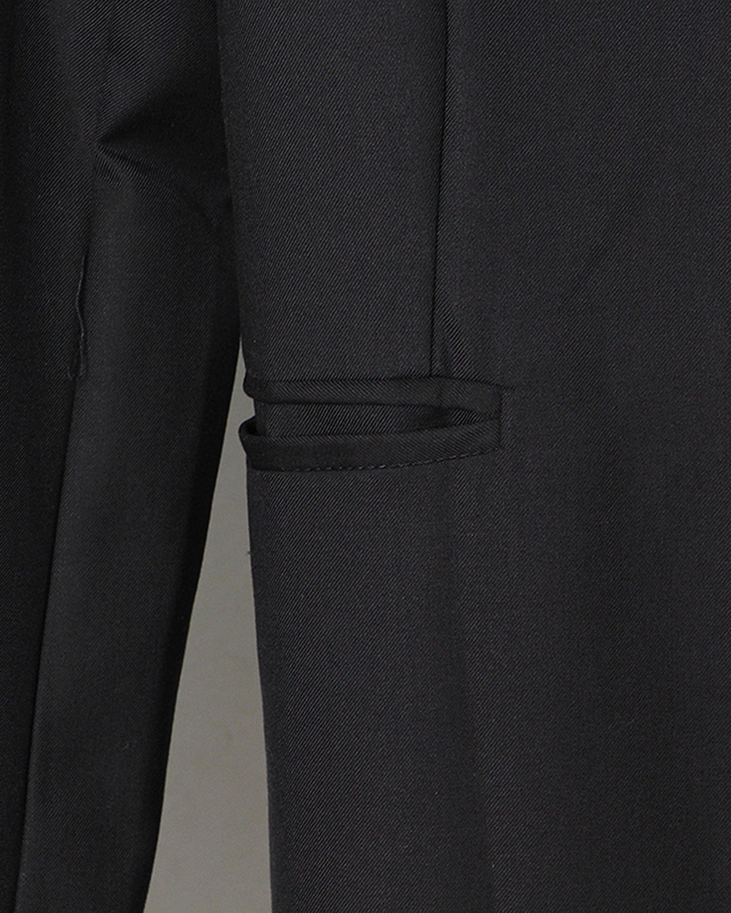 Black Long Jacket with Single Gold Button