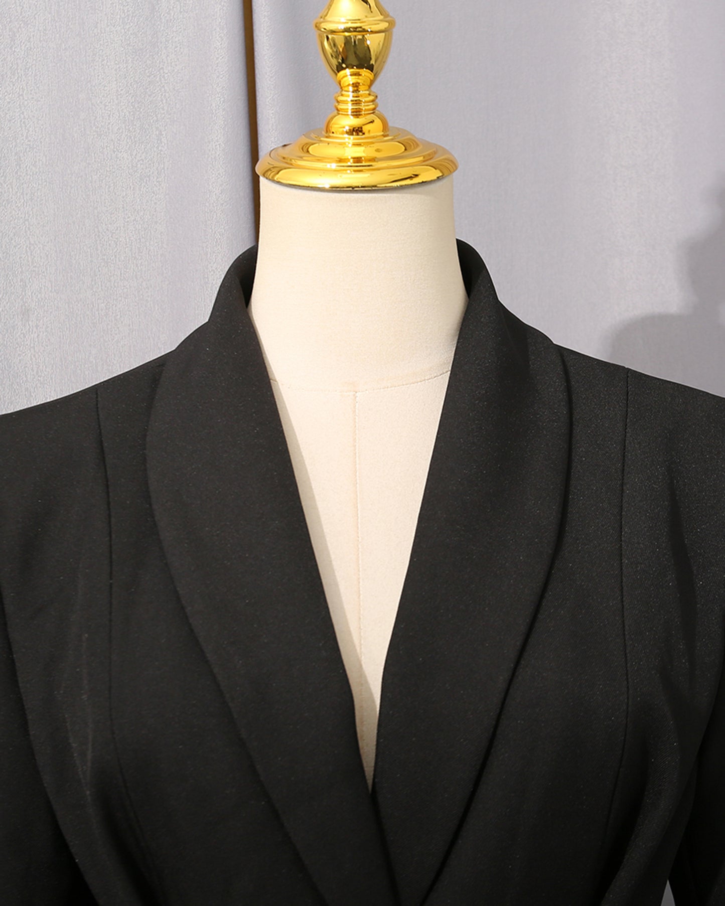 Black Metal Buckle Corset Blazer