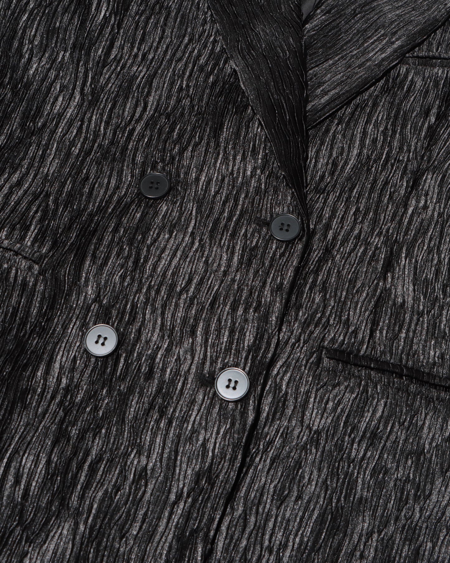 Black Metallic Double-Breasted Blazer