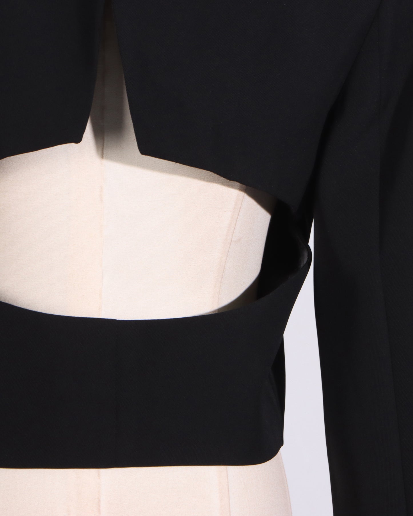 Black Rhinestone Lapel Cropped Blazer