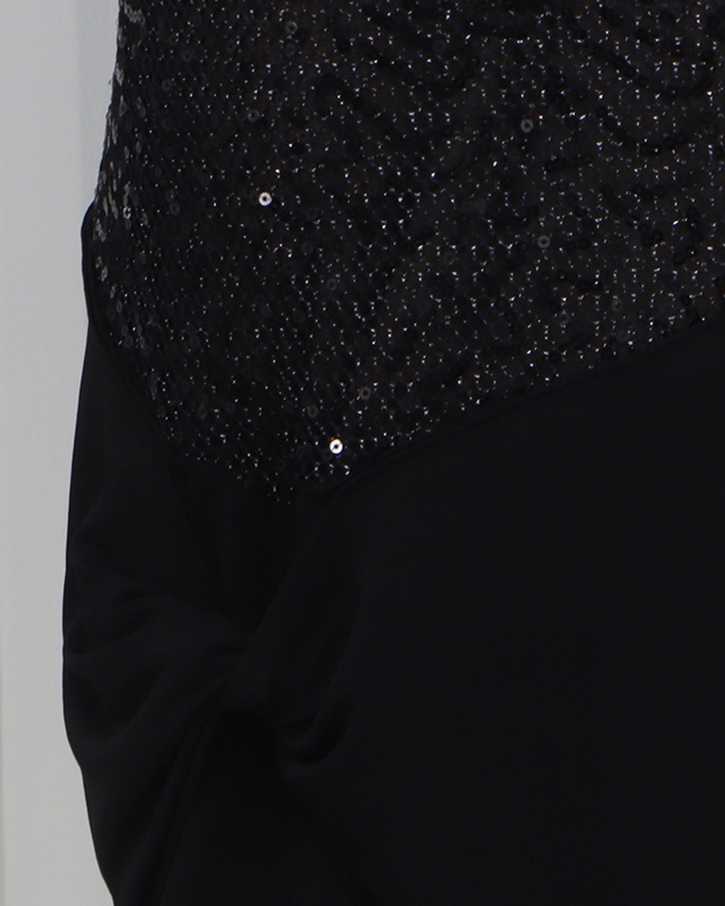 Black Sequin Panel Sleeveless Mini Dress