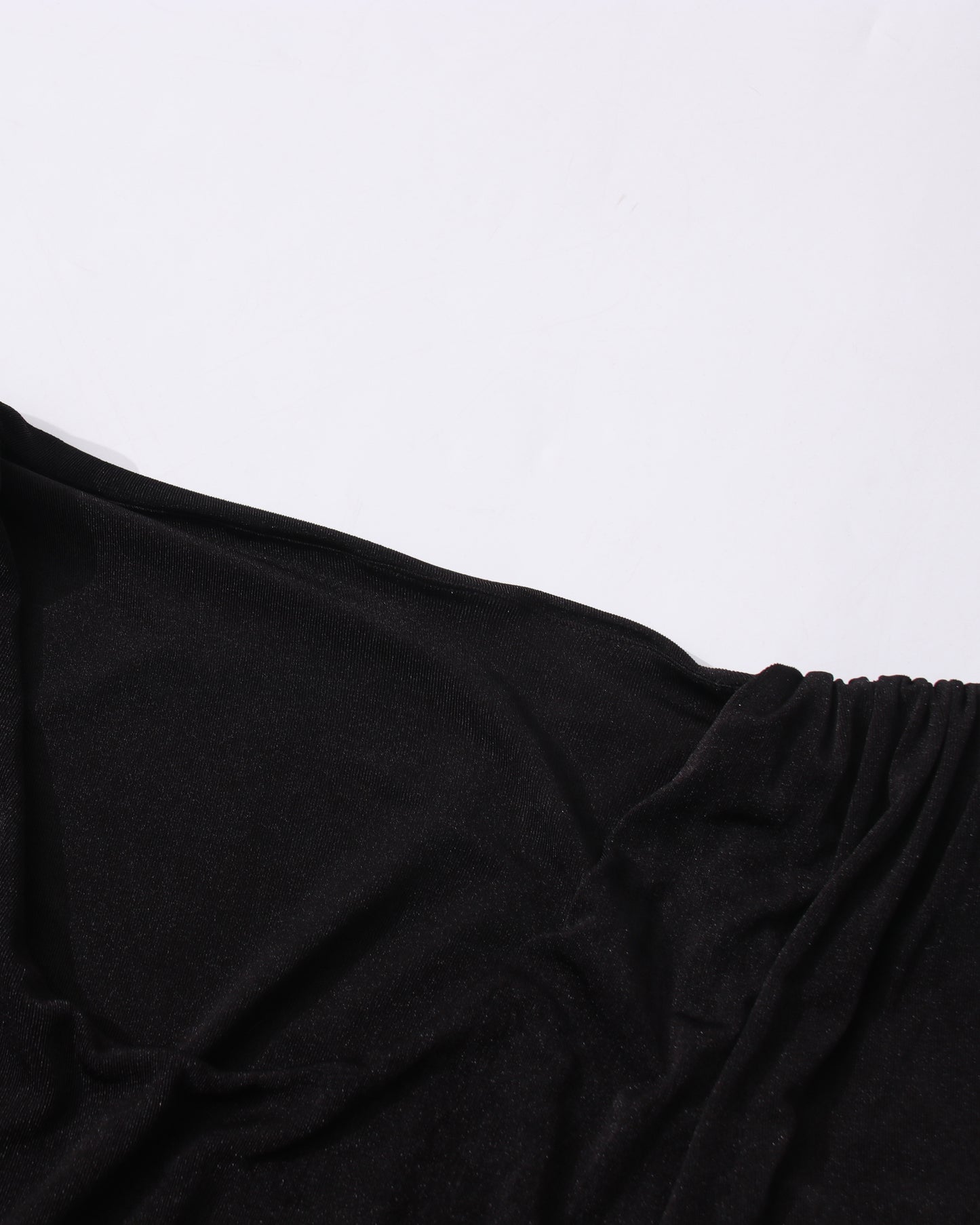 Black Shimmer Maxi Dress Puff Sleeves