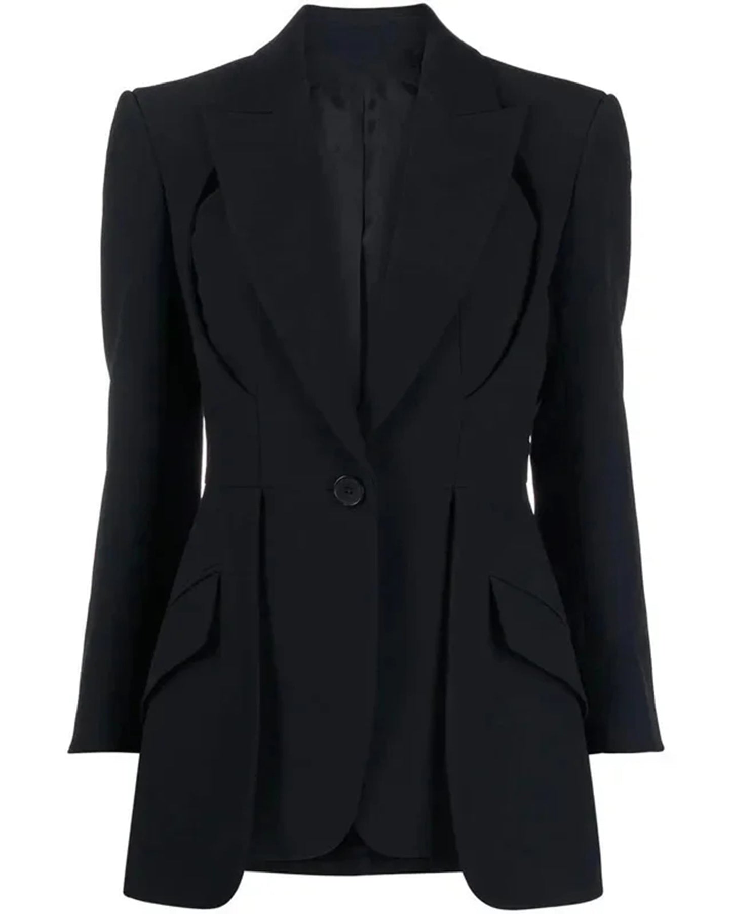 Black Single-Breasted Tailored Blazer