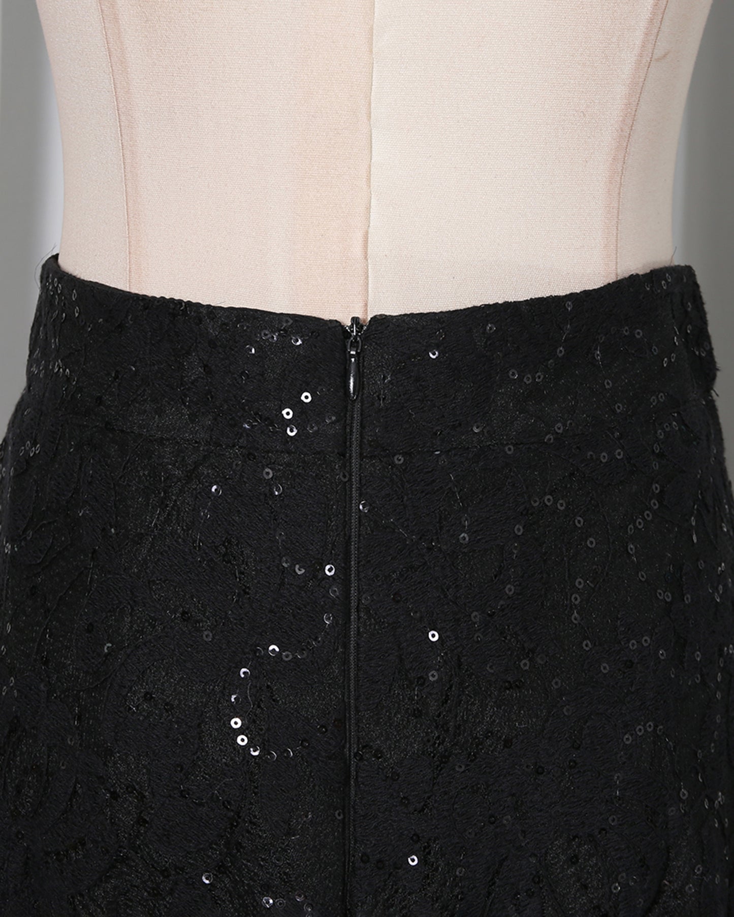 Black Sparkle Lace Peplum Skirt Set