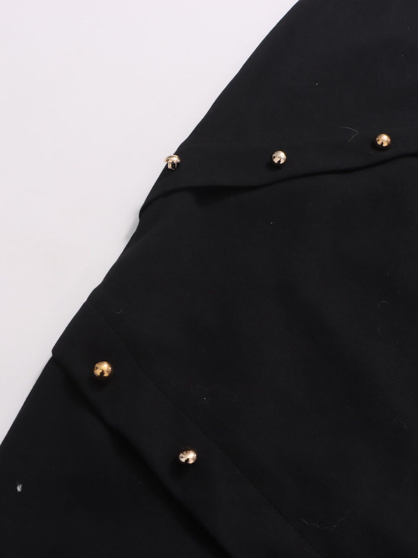 Black Studded Crop Top & Maxi Skirt Two-Piece Set