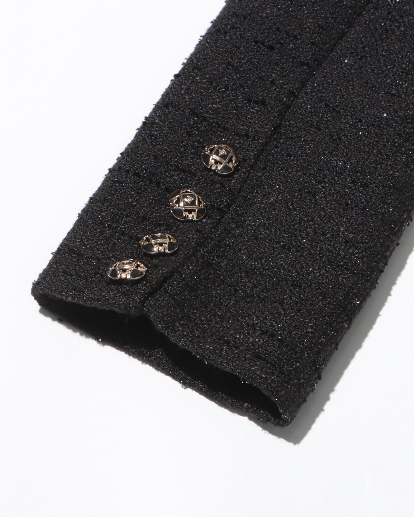 Black Tweed Double-Breasted Blazer Dress