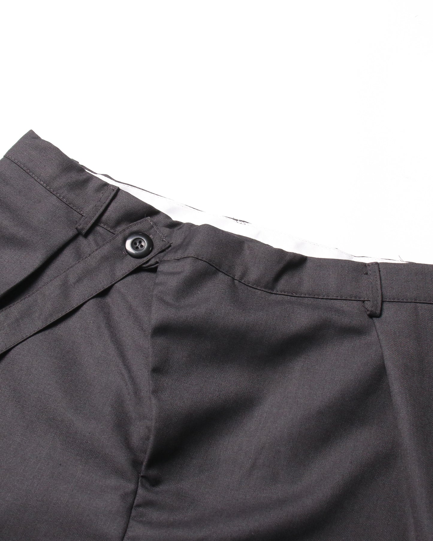 Black Wide-Leg Pants with Asymmetrical Waist Flap