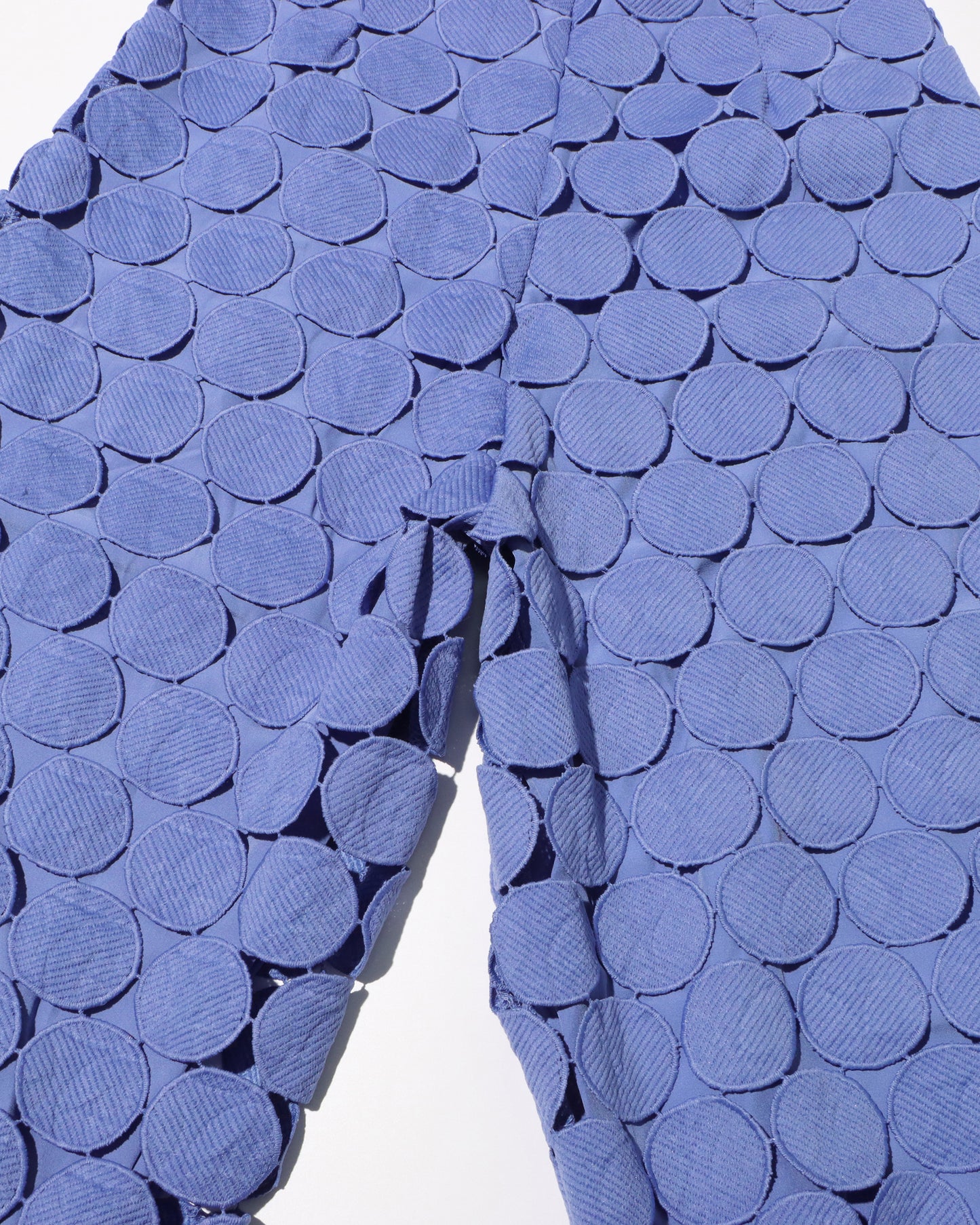 Blue Cutout Circle Wide-Leg Pants