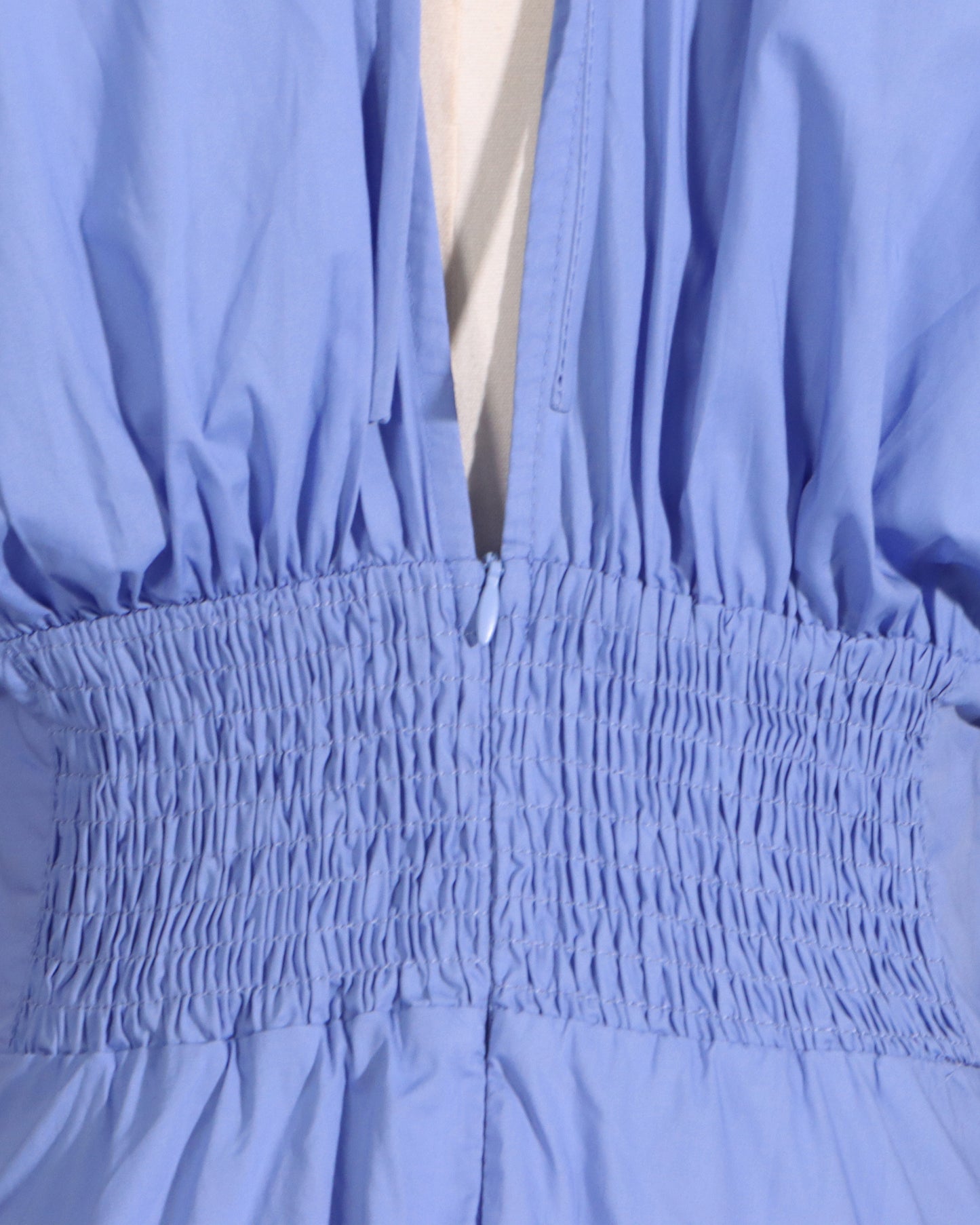 Blue Floral Applique V-Neck Maxi Dress