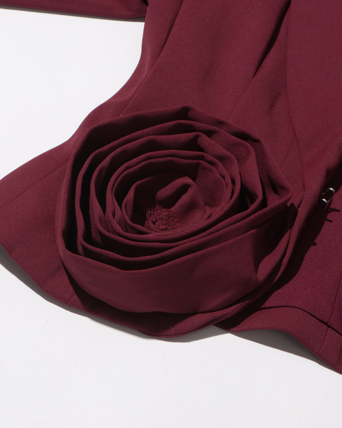 Burgundy Blazer with 3D Rose Accents