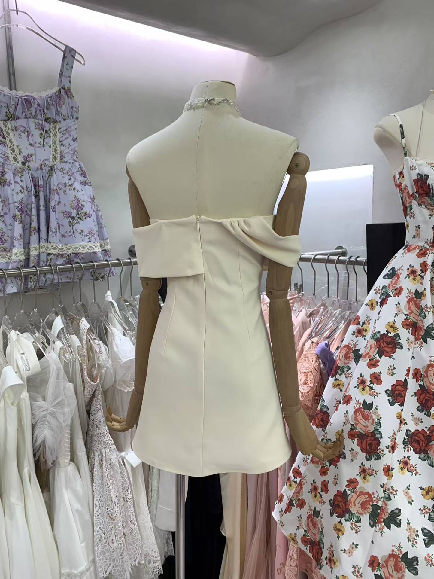 Chic Off Shoulder Solid Short Dress