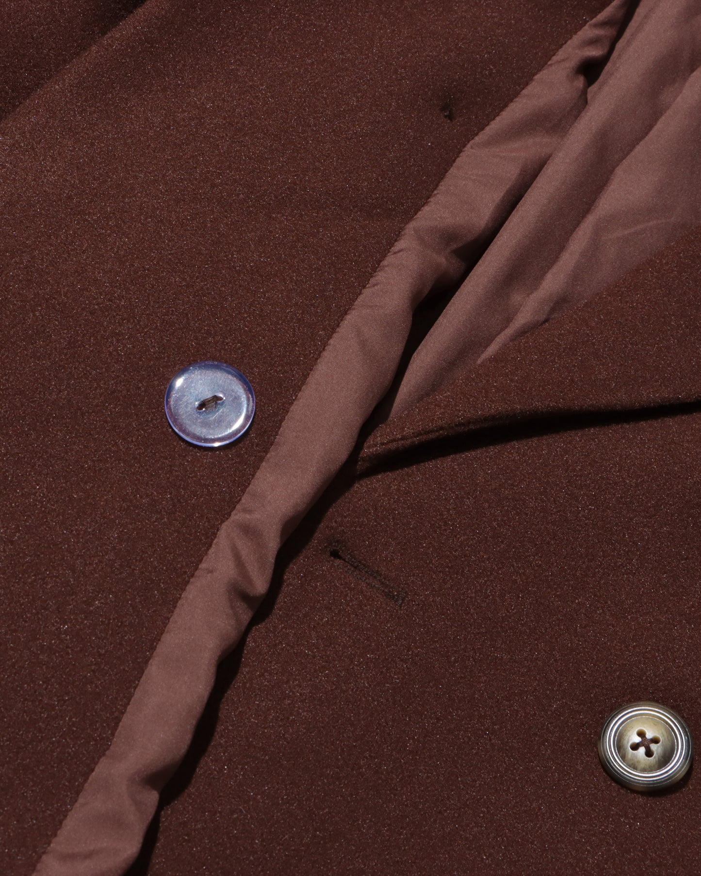 Coffee Brown Double-Breasted Longline Wool Coat