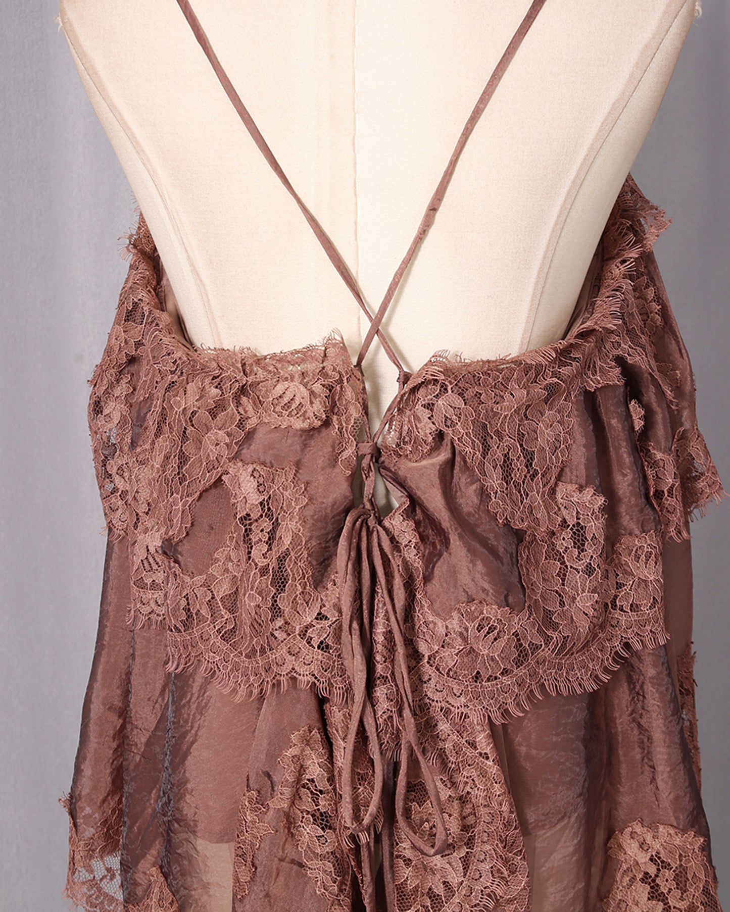 Coffee Lace Tiered Camisole