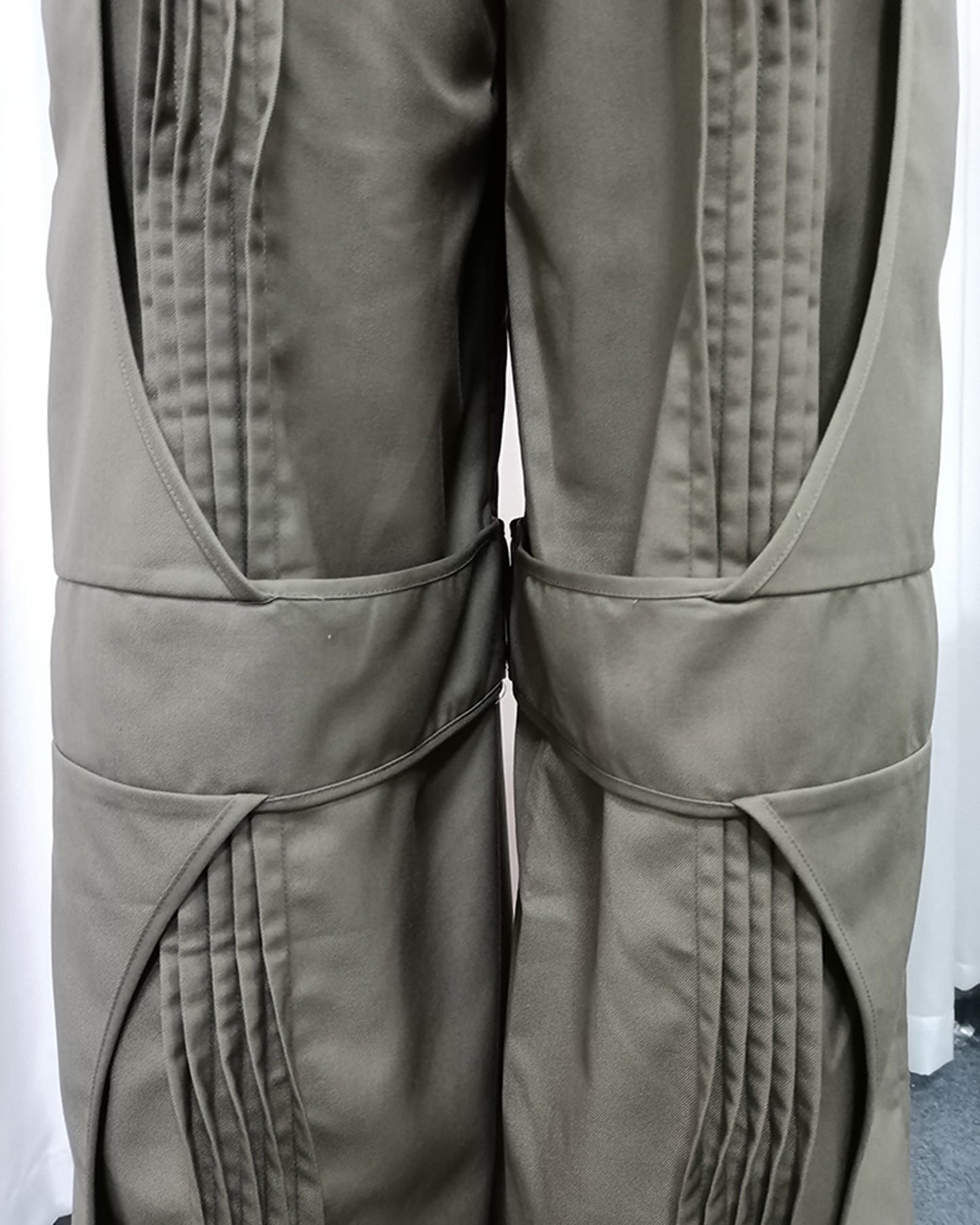 Coffee Pleated Design Wide Leg Pants