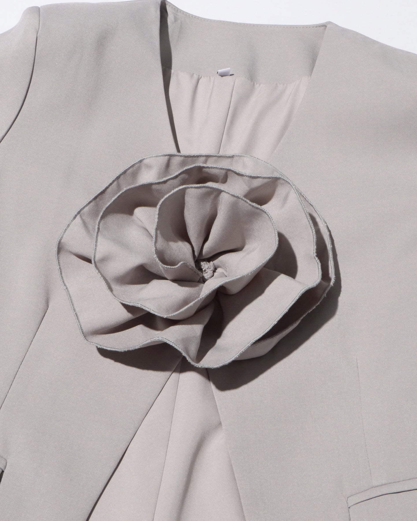Gray Blazer with 3D Rose Accent