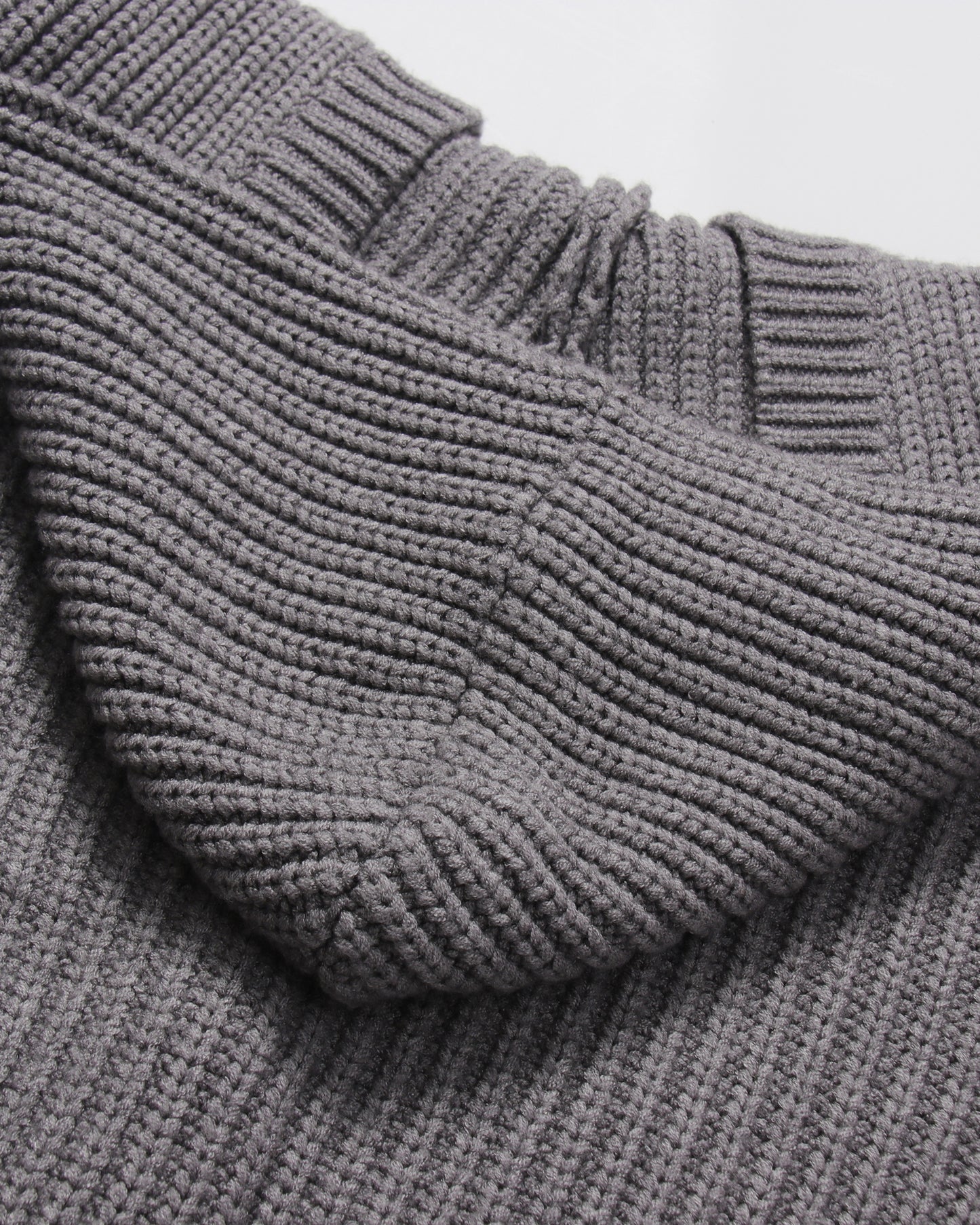 Gray Oversized Knit Cardigan with Sailor Collar