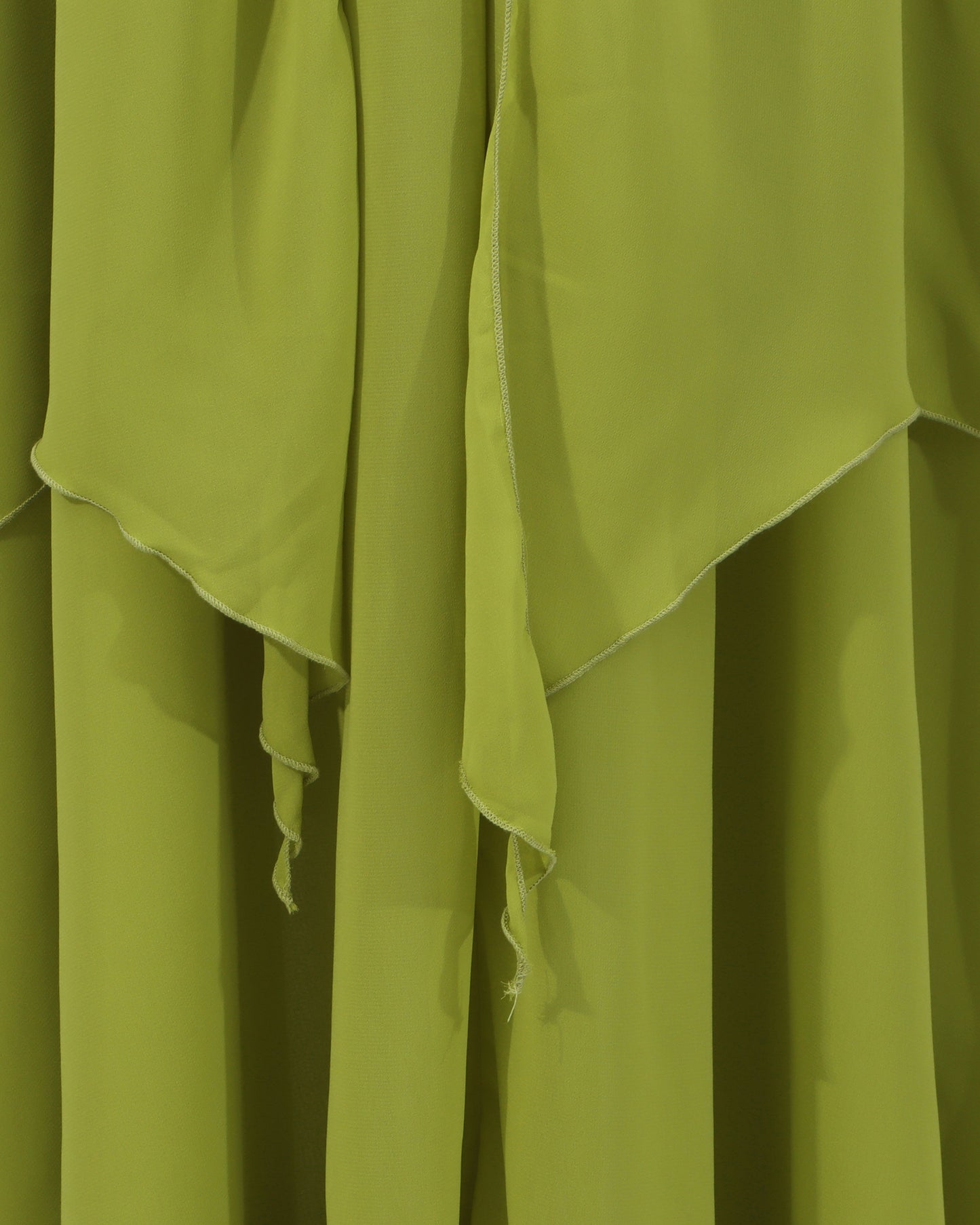 Green Chiffon Tiered Maxi Dress