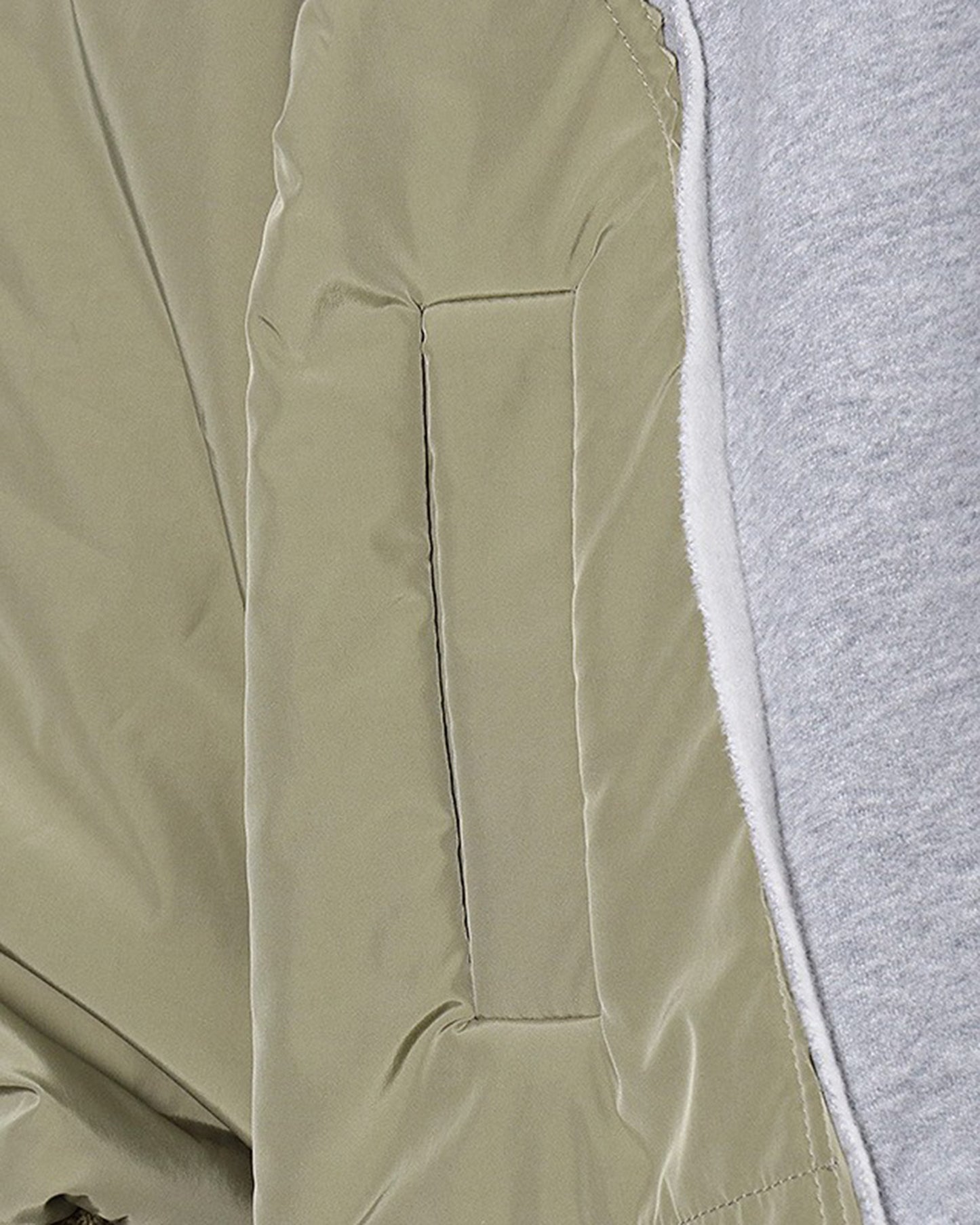 Grey Mixed-Media Turtleneck Sweatshirt