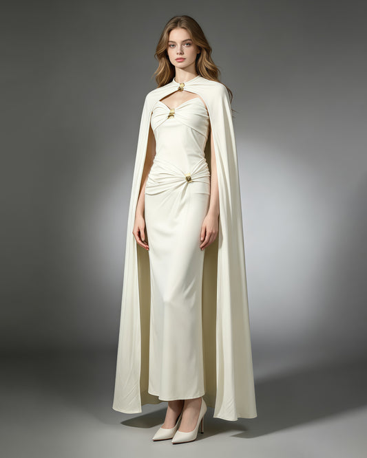 Twist Knot Bodysuit & Wrap Maxi Skirt Three-Piece Set