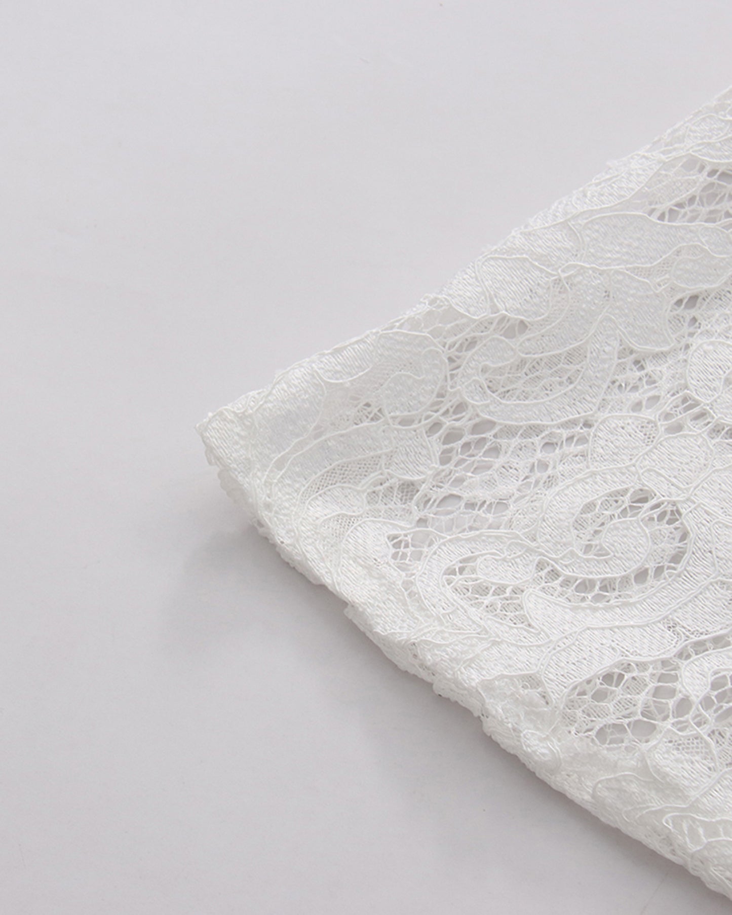 White Lace Ruched Strapless Maxi Dress