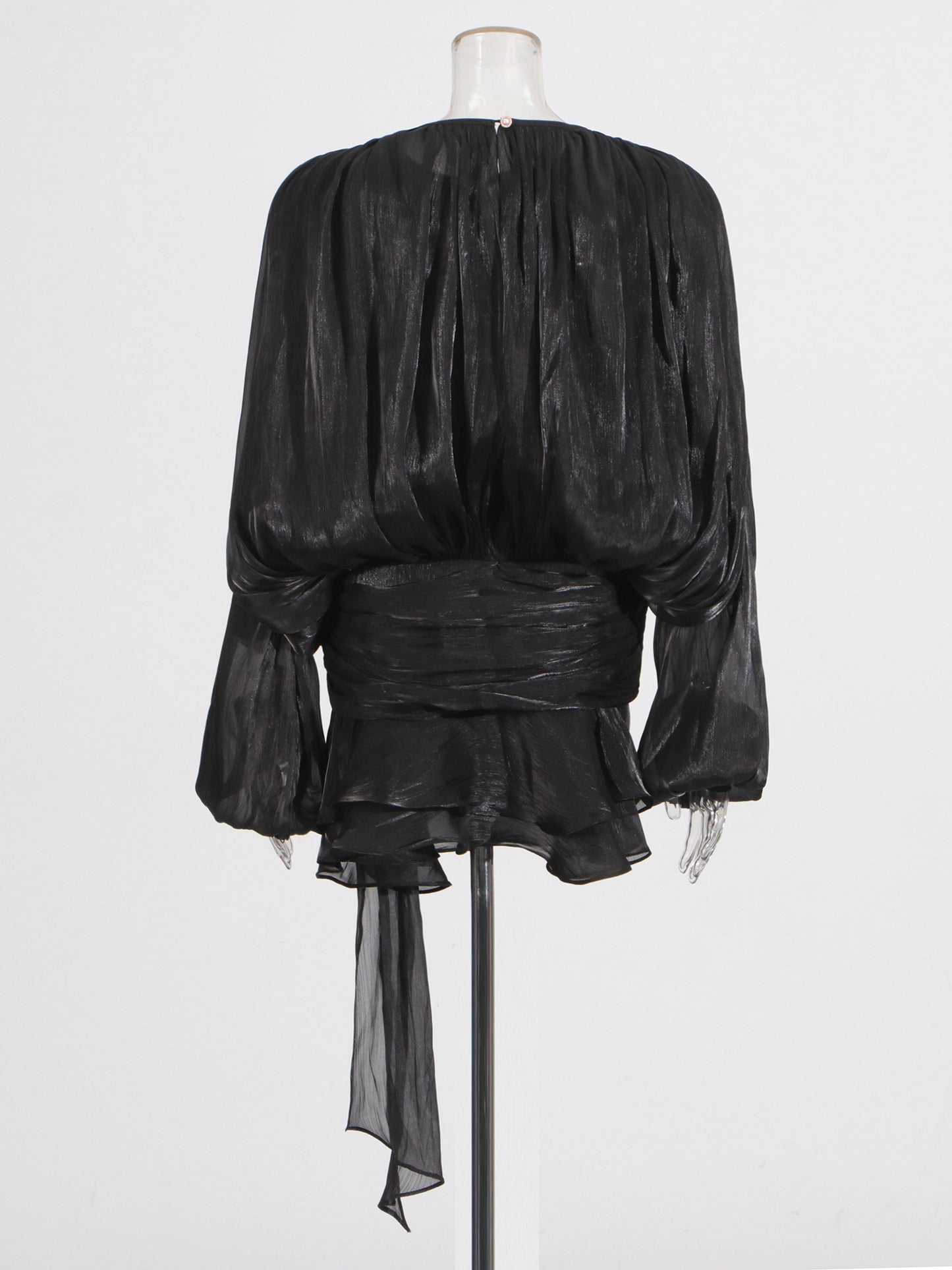 Glamorous Black Tie - Neck Wrap Mini Dress