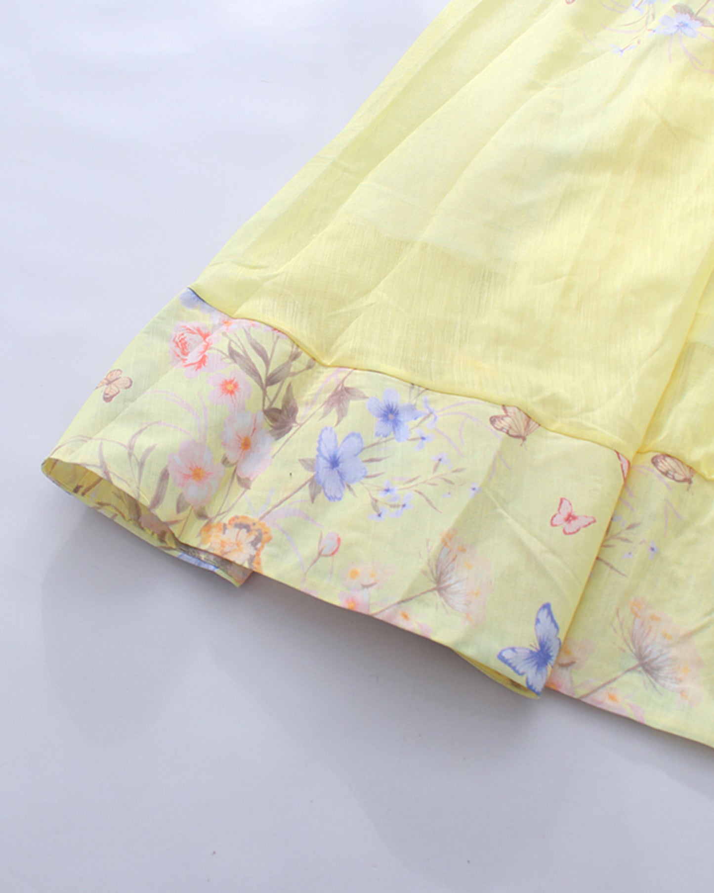 Yellow Floral 3D Appliqué Corset Maxi Dress
