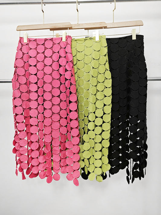 Chic Elegant Solid Midi Skirt