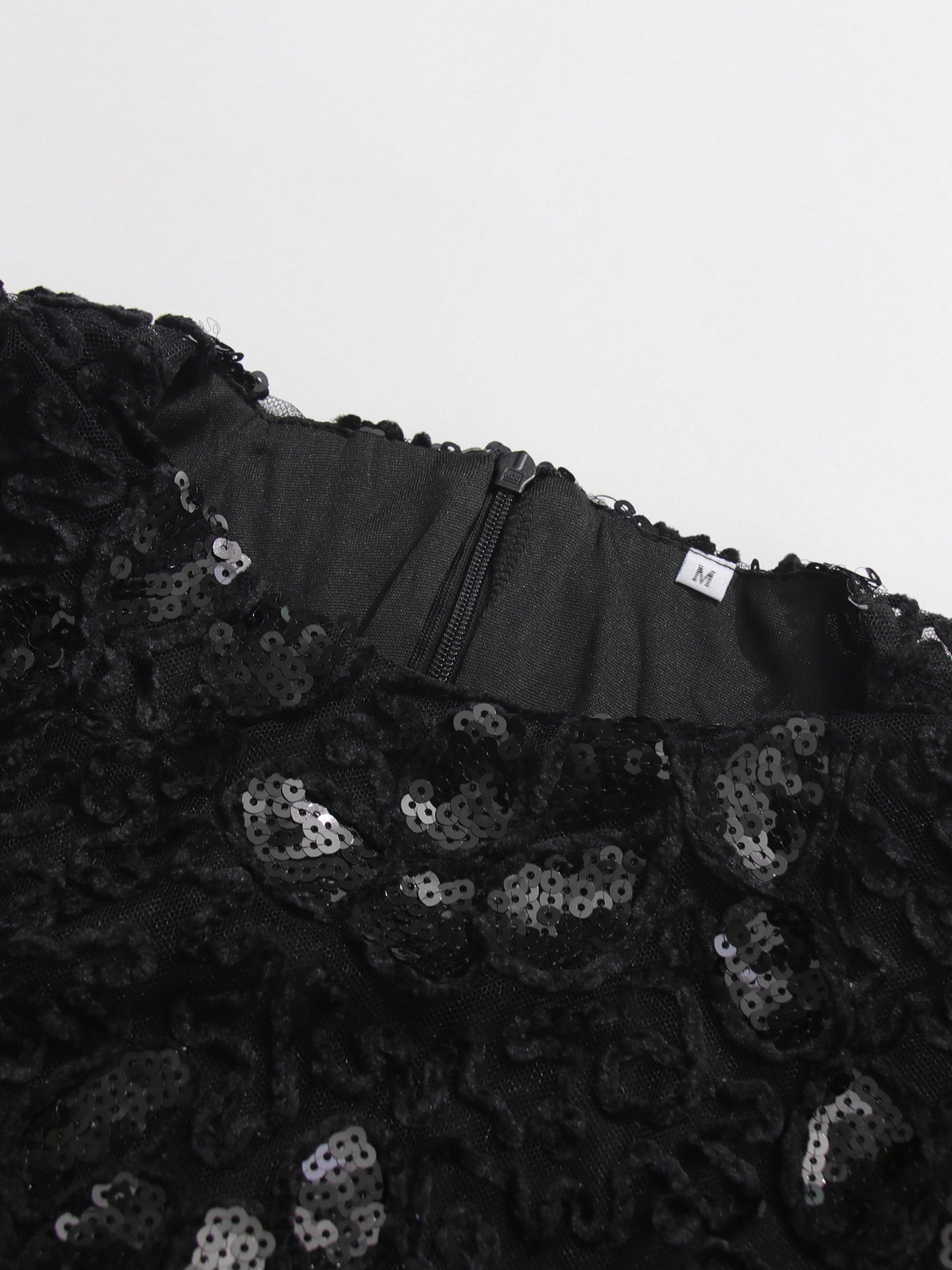Glamorous Black Lace Embellished Long - Sleeve Maxi Dress
